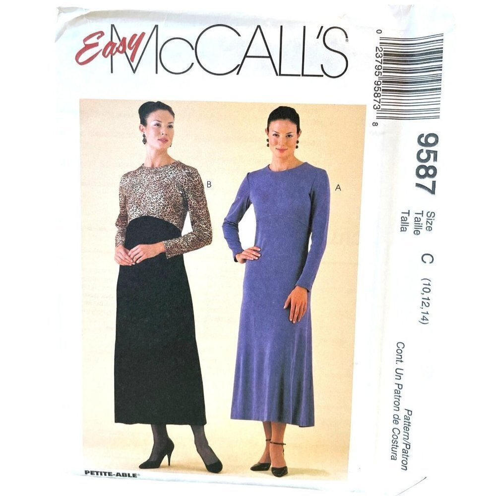 McCalls Sewing‎ Pattern 9587 Knit Dress Misses Size 10-14